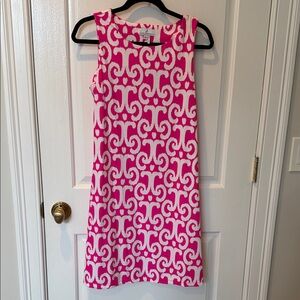Jude Connally Pink and White Patterned Mini Dress